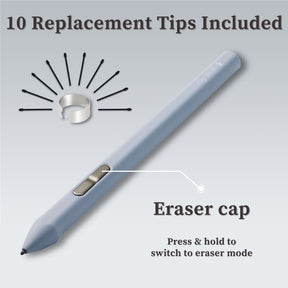 King Write SY05 EMR Stylus Pen for Kindle Scribe & reMarkable 2, 4096 Pressure, Digital Eraser, Battery-Free, Magnetic Attach, 10 Replacement Tips