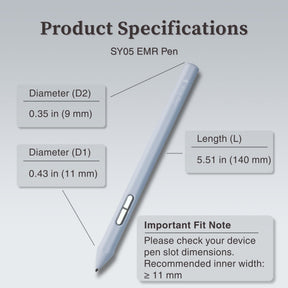 King Write SY05 EMR Stylus Pen for Kindle Scribe & reMarkable 2, 4096 Pressure, Digital Eraser, Battery-Free, Magnetic Attach, 10 Replacement Tips