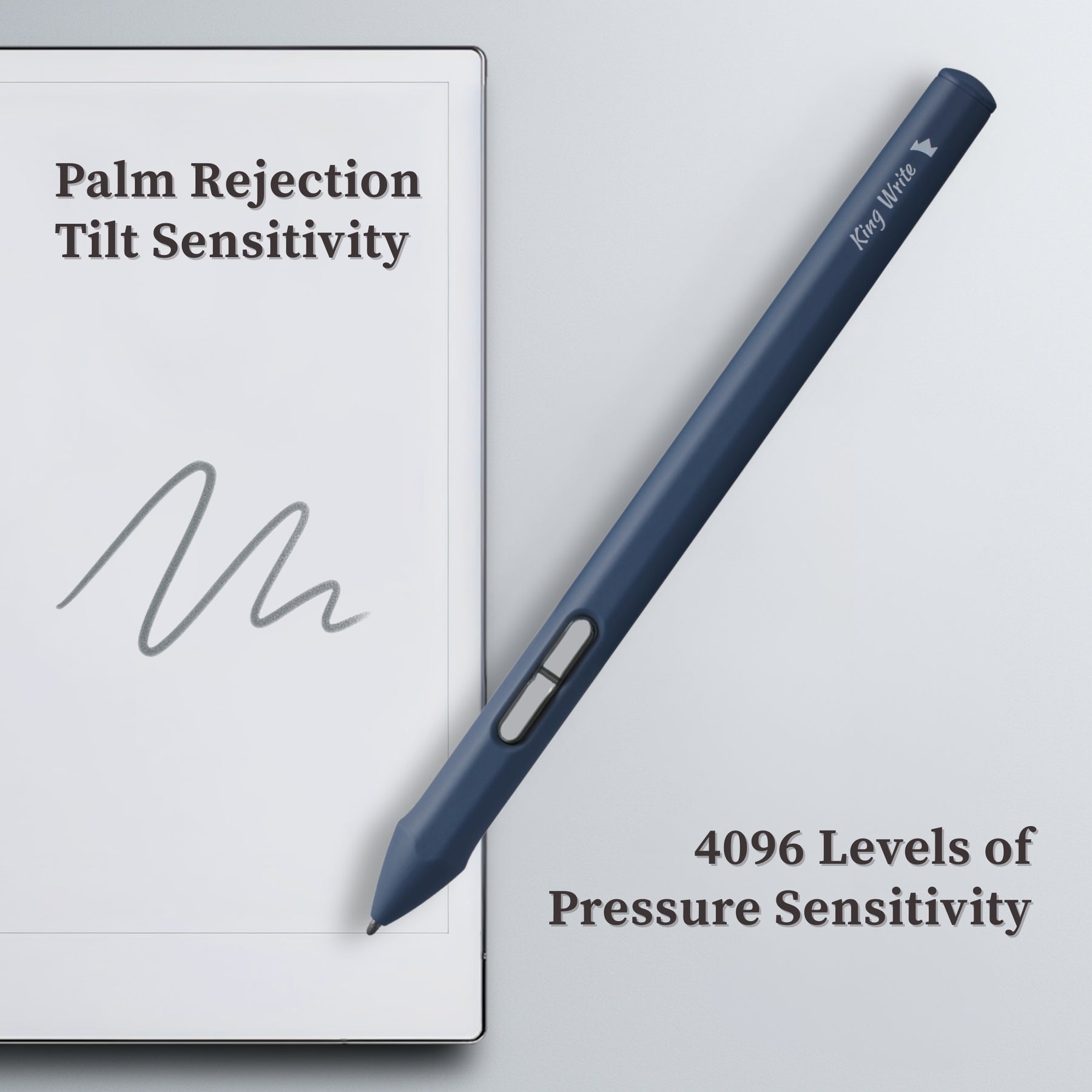 King Write SY05 EMR Stylus Pen for Kindle Scribe & reMarkable 2, 4096 Pressure, Digital Eraser, Battery-Free, Magnetic Attach, 10 Replacement Tips